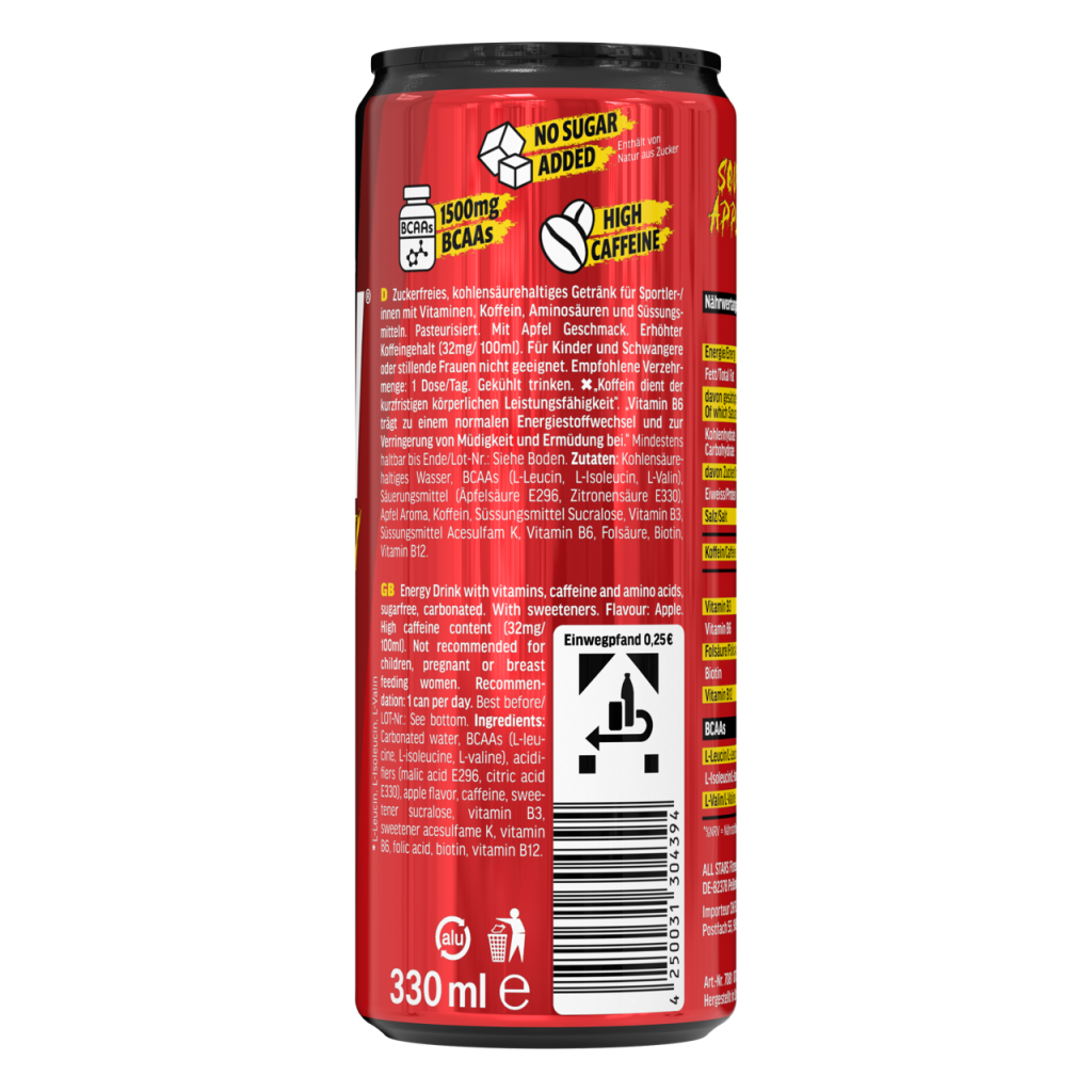 Raw Intensity Energy Booster, 330 ml - etiketė