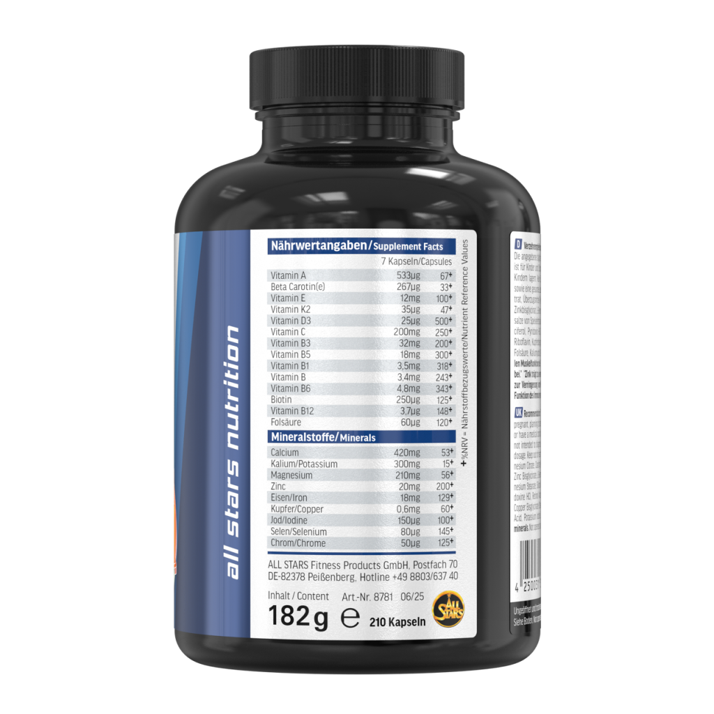 Athlete formula, 210 kapsulių - etiketė
