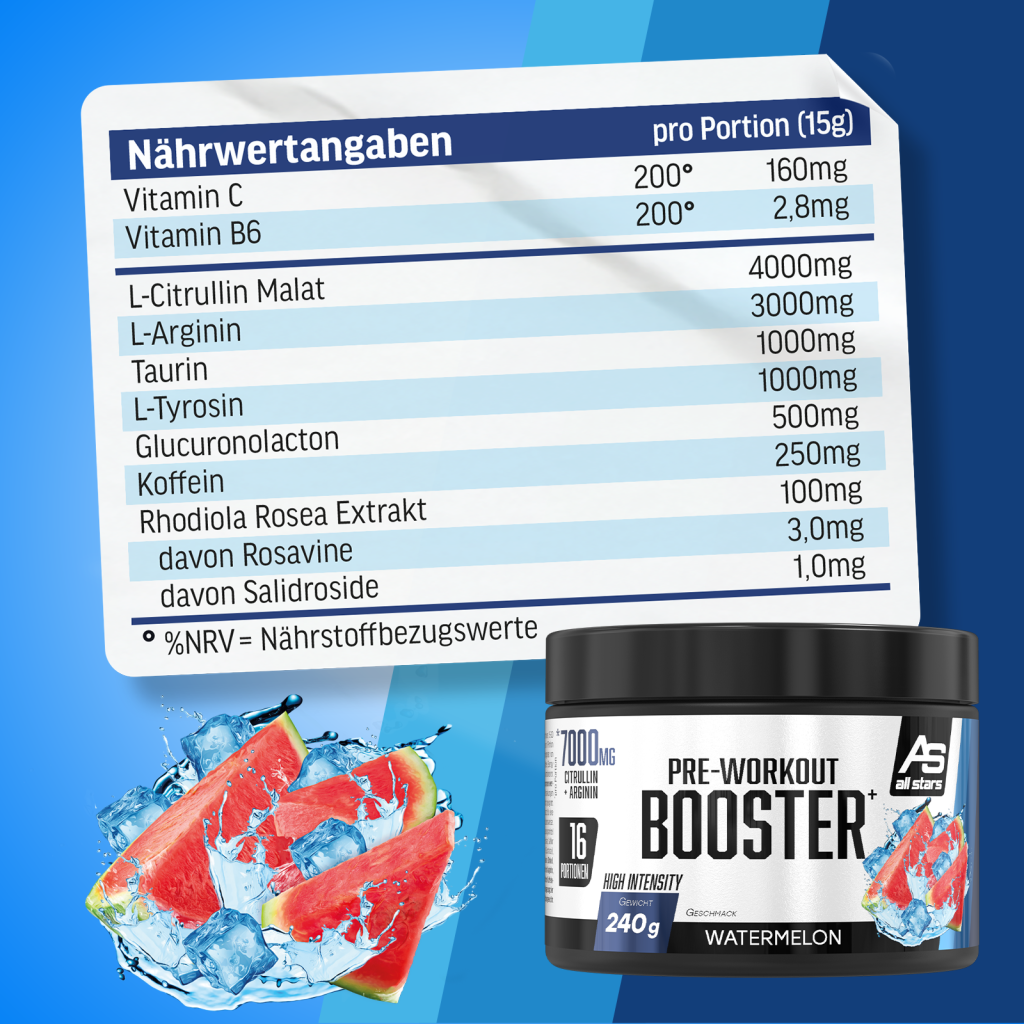 PRE WORKOUT BOOSTER, 240 g - etiketė