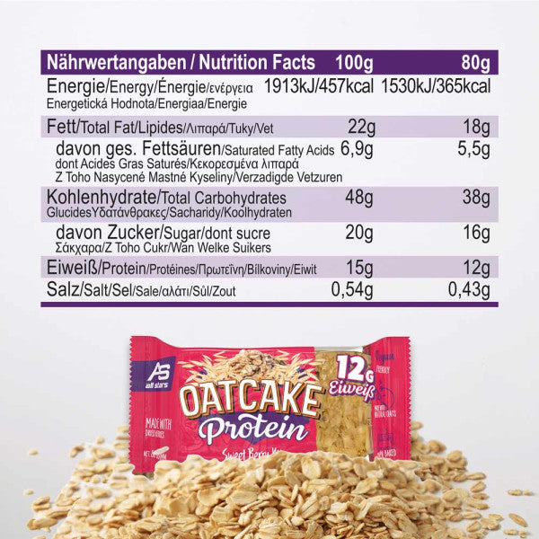 OAT CAKE PROTEIN BAR, 80 g - etiketė