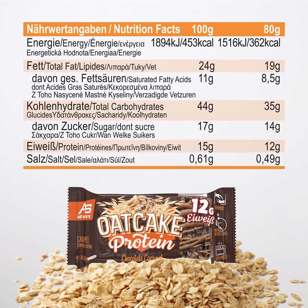 OAT CAKE PROTEIN BAR, 80 g - etiketė