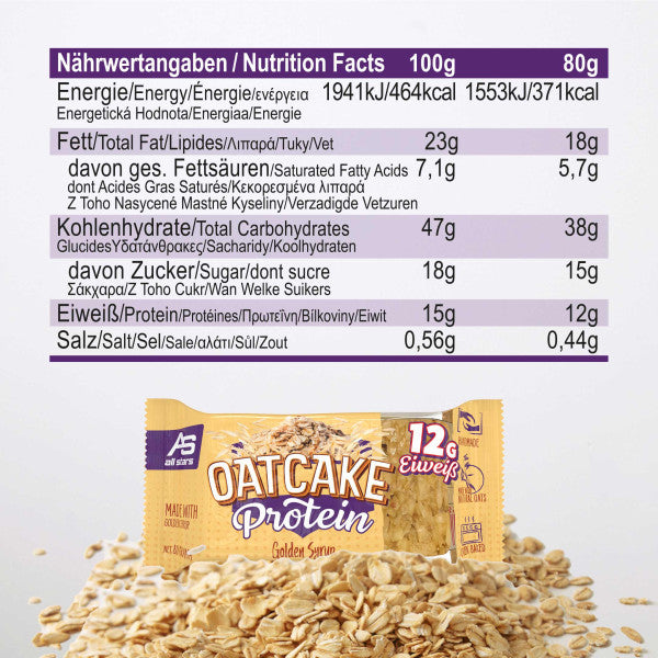 OAT CAKE PROTEIN BAR, 80 g - etiketė
