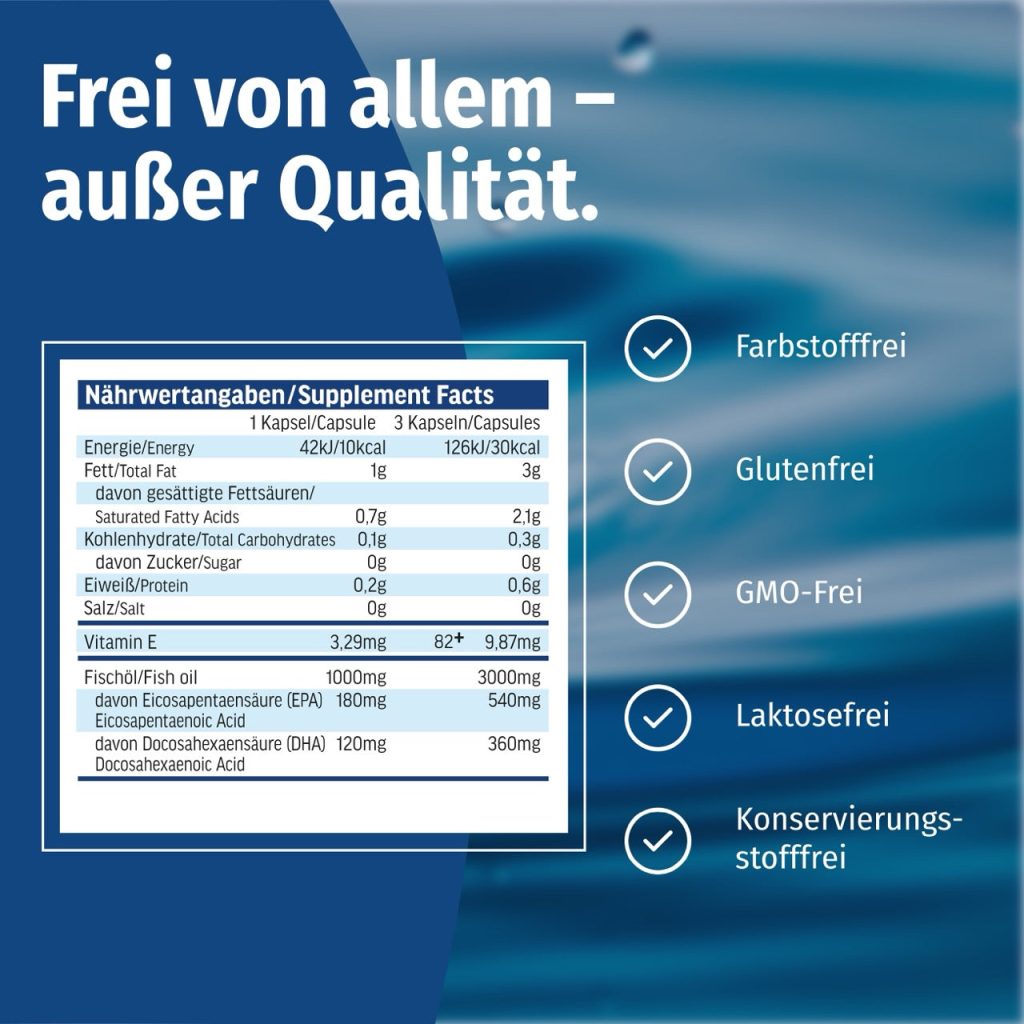 OMEGA 3 fish oil, 90 kapsulių - etiketė